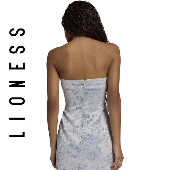 EUC Lioness Blue and White Strapless Mini Dress Size Medium - Picture 15 of 16